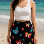 Vintage Butterfly cropped pants multicolored butterflies rainbow butterflies Size 6P Photo 0