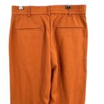 ZARA Womens Orange Pants Vertical Ribbed Trousers Size Straight Leg Medium New Photo 2