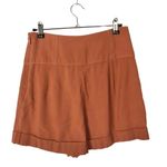 Topshop  Topstiched High Rise Button Orange Shorts 6 Photo 2
