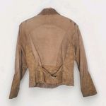 Vintage 80s North Pole Suede Leather Cropped Batwing‎ Jacket Coat Animal Print M Brown Size M Photo 3