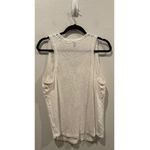 J.Crew Solid White Linen Lace Round Neck Tank Top Photo 2