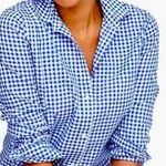 UNTUCKit Belleza women’s Blue Check Shirt NWT Size 2 Photo 0