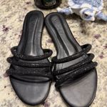 HAZAR Made in Turkey Shimmer Strap Slides Sandals Black Size 9.5 Photo 3
