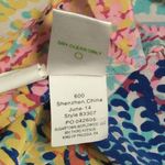 Lilly Pulitzer Asher Silk Top Cameo White Electric Feel Short Sleeve V-neck XS Photo 4