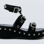 Nasty Gal New Buckle Studded Ankle Strap Flatform Sandal Photo 0