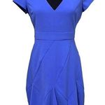 Bar III Cobalt Blue Fit & Flare V-Neck Dress NWT Size 2 Y2K 90s Style Photo 0