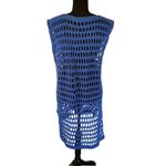 Handmade Crochet Bathing Suit Cover-Up – Blue Mesh Tunic Size L/XL Photo 2
