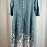 NWOT Noracora Womens Large Floral Short Sleeves Split Neck Midi A Photo 0