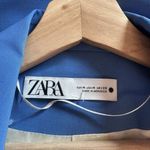 ZARA  M Longline women's Blazer Blue Single Breasted Notch Lapel Oversized‎ Photo 3