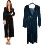 Free People  True Lovin' Velvet One Piece Jumpsuit‎ In Black Size XS Photo 1