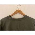 Splendid Olive Green Tunic Dress M V-Neck Long Sleeve Pockets Minimalist Forest Photo 4