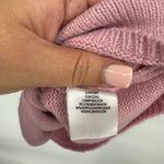 WAYF  Lola Sweater Dress Women Medium Pink Nylon Puff Sleeve Mock Neck Tight Knit Photo 4