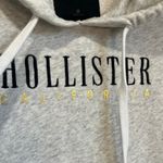 Hollister  California Graphic Hoodie Floral Sleeve Embroidery Gray Pullover M Photo 2