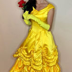 Adult Disney Princess Belle Costume Dress and Accessories Size S Yellow Photo 0