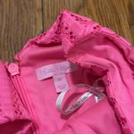 Lilly Pulitzer  Tilly Midi Dress crochet knit stripe flare tiki Barbie pink XS Photo 5