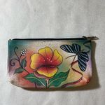 Anuschka 🌸 Hand-Painted Leather Crossbody – Butterflies & Nature Print + wallet Photo 11