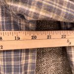 LL Bean Womens Flannel Shirt Size M Retro Plaid Button Down Cozy Fuzzy Comfy Blue Size M Photo 9