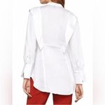 BCBGMAXAZRIA NWT BCBG MAXAZRIA Asymmetric Button Front White Shirt Sz XS-$198 Photo 1