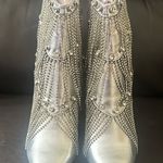 AZALEA WANG JAMILA DRIPPING DIAMONDS SILVER FRINGE BOOTIE SIZE 7.5 NWT Photo 7