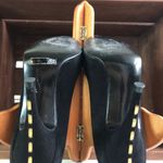 Stuart Weitzman  Vintage Black Bow Heel Gold Pumps Photo 13