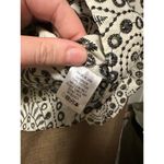 Lisa Marie Fernandez Printed V Neck Eyelet Crop Top Size 2 Black Cream Photo 3