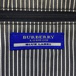 Burberry Denim Shoulder Bag Brown Leather Top Zip Closure Blue Label RARE Photo 2