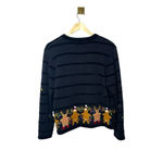 VINTAGE 90s Jack B Quick Ugly Bedazzled Christmas Cardigan Sweater Black Size M Size M Photo 12
