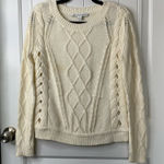 Diane Von Furstenberg  white cable knit cotton sweater size small‎ Photo 0