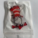 The cat‎ in the hat acrylic clear/red/black dangle earrings Red Photo 5