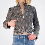 GRLFRND  - Ash Racer Jacket in Faded Black Photo 3