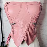 Boutique Faux Leather Bustier Top Photo 7