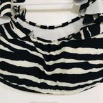 Vince Camuto Women's Bikini Top Swimwear Ruffle Sleeve Zebra Print Black Medium Photo 3