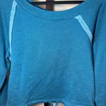 Lovers + Friends  Off Shoulder Sweater Cropped Teal Blue Size Small Photo 3