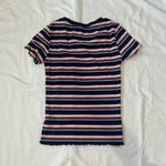 Aeropostale Blue pink white stripped shirt Teen/Women’s M Photo 1