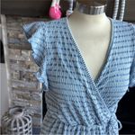 Caution to the Wind Blue Wrap Midi Dress Photo 6