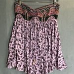 Free People  Elowen Tube Strapless Romper Print Purple XS Boho Lavender Floral Photo 0