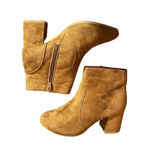 Top Moda  Keisha-1 Brown Suede Ankle Height‎ Block Heel Almond Toe Boots Size 7 Photo 1