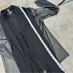 Clara Sun Woo Open Front Drape Cardigan Jacket Faux Leather Knit Goth in Black M Size M Photo 11