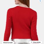 No Boundaries Red Ridded Sweater with Rhinestone Embellishments New size medium Photo 2