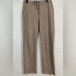 Eileen Fisher Tan Track Pants High-Waisted Straight Leg 100% Organic Cotton Photo 3