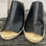 Soludos  Black & Tan Leather Wedge Espadrille Heel Shoes 8 Photo 1