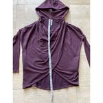 Athleta  women's Maroon Cropped Hooded‎ pullover Size XS Fleece Sweatshirt Photo 4