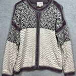 Alpaca Imports Ladies Cardigan Sweater L Fair Isle Knit Button Front Tan Size L Photo 0