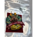 Handmade Christmas Reindeer Brooch With Glitter Wreath & Red Bow Green Photo 2