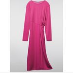 ZARA NWOT BLOGGERS FAV PINK KNOT FRONT DETAIL MIDI DRESS STRETCH MEDIUM Photo 7