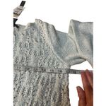 Preswick & Moore Presswick & Moore crocheted sweater Sz M Lt blue/Silver NWT Photo 4