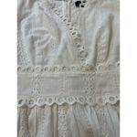 fab'rik  Dress White Eyelet‎ Lace Bell Sleeves Tiered Feminine V Neck M Wedding Photo 7