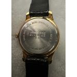 Gitano Quartz Watch Gold Tone Bezel White Dial Black Genuine Leather‎ Band Photo 3
