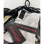 Romwe  Black Multicolor Moon Floral Print Halter Top Size L Lace Up Open Back Photo 6