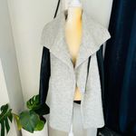 EXPRESS Shawl Collar Faux Leather Sleeve Zip Coat, Size Small, Gray/Black, NWOT Photo 13